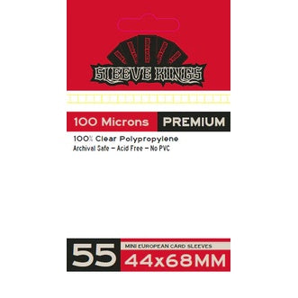 Sleeve Kings Premium Card Sleeves (VARIOUS SIZES) - 100 microns thick - 55 per pack - board game/card game card sleeves