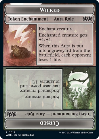 Wicked Role / Cursed Role (WOE) // Treasure (MH3) Double-Sided Token [The List]
