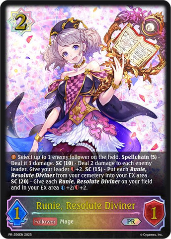 Runie, Resolute Diviner (PR-256EN) [Promotional Cards]