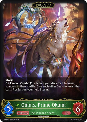Omnis, Prime Okami (Evolved) (GFD01-005EN) [GFD01: Luxheart Legends]