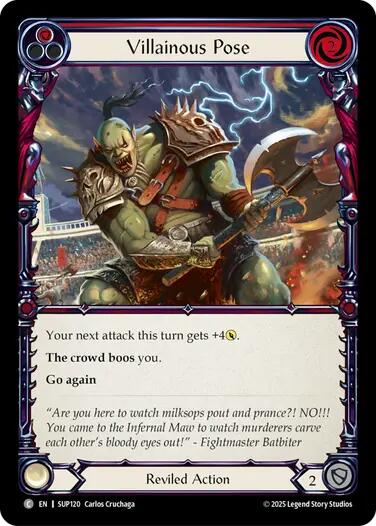 Villainous Pose (Red) [SUP120] (Super Slam)  Rainbow Foil