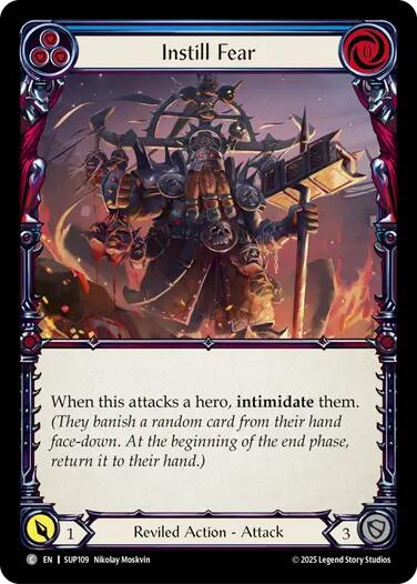 Instill Fear (Blue) [SUP109] (Super Slam)  Rainbow Foil