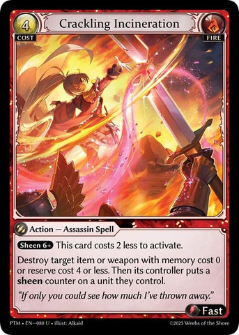 Crackling Incineration (Curio Foil) (080) [Phantom Monarchs]
