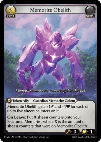 Memorite Obelith (Curio Foil) (047) [Phantom Monarchs]