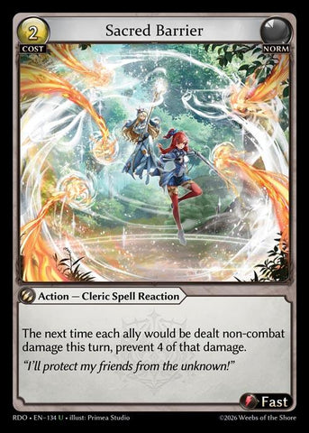 Sacred Barrier (Curio Foil) (134) [Radiant Origins]