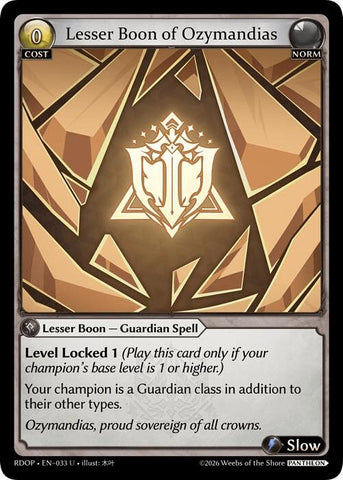 Lesser Boon of Ozymandias (33) [Radiant Origins: Pantheon]