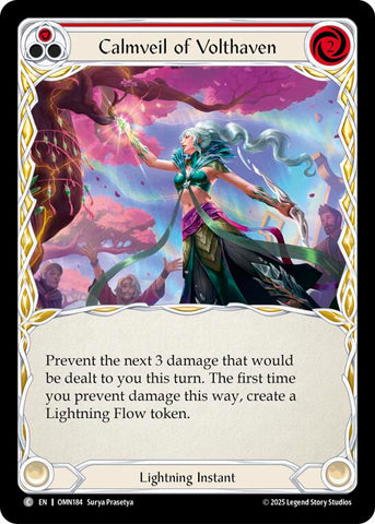 Calmveil Of Volthaven (Red) [OMN184] (Omens of the Third Age)  Rainbow Foil