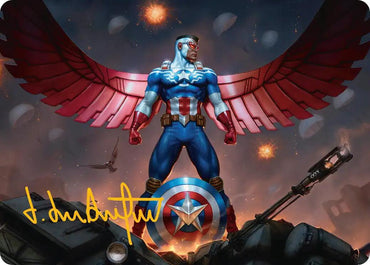 Captain America, Wings of Freedom Art Card (2/45) (Gold-Stamped Signature) [Marvel Super Heroes Art Series]