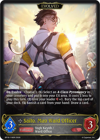 Saito, Mao Ward Officer (Evolved) (BP18-118EN) [Neometropolis]