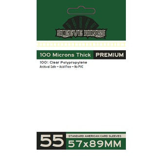 Sleeve Kings Premium Card Sleeves (VARIOUS SIZES) - 100 microns thick - 55 per pack - board game/card game card sleeves