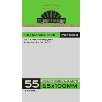 Sleeve Kings Premium Card Sleeves (VARIOUS SIZES) - 100 microns thick - 55 per pack - board game/card game card sleeves