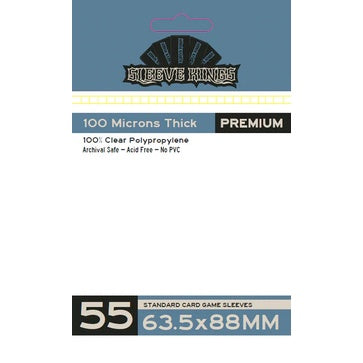 Sleeve Kings Premium Card Sleeves (VARIOUS SIZES) - 100 microns thick - 55 per pack - board game/card game card sleeves