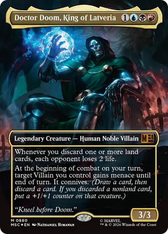 Doctor Doom, King of Latveria (Borderless) (Surge Foil) [Marvel Super Heroes Commander]