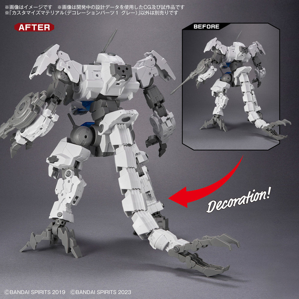 Bandai Spirits 1/144 30MM Customize Material (Decoration Parts 1 Gray) - Model Kits