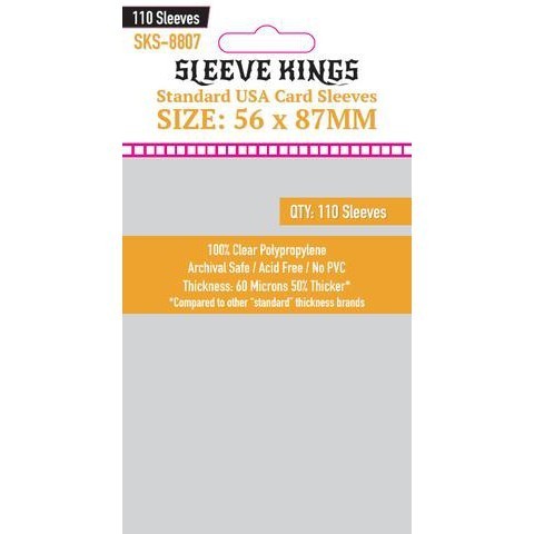 Sleeve Kings Card Sleeves - 60/100 microns thick - 55/110 per pack - board game card sleeves