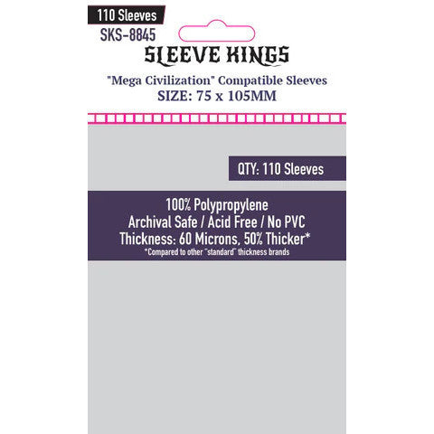 Sleeve Kings Card Sleeves - 60/100 microns thick - 55/110 per pack - board game card sleeves