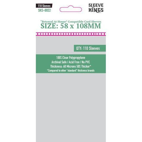 Sleeve Kings Card Sleeves - 60/100 microns thick - 55/110 per pack - board game card sleeves