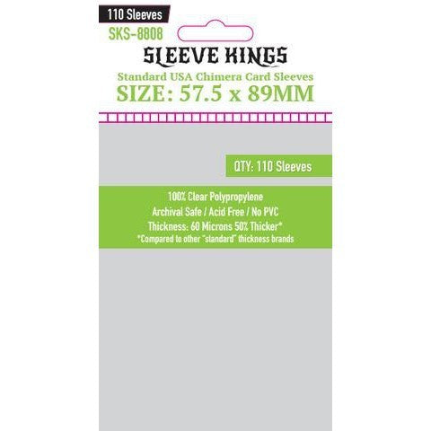 Sleeve Kings Card Sleeves - 60/100 microns thick - 55/110 per pack - board game card sleeves