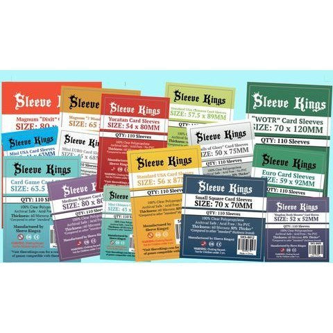 Sleeve Kings Card Sleeves - 60/100 microns thick - 55/110 per pack - board game card sleeves