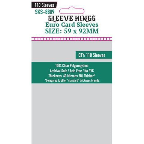 Sleeve Kings Card Sleeves - 60/100 microns thick - 55/110 per pack - board game card sleeves