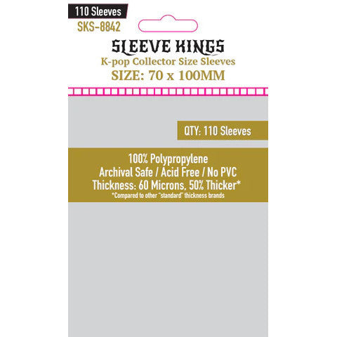 Sleeve Kings Card Sleeves - 60/100 microns thick - 55/110 per pack - board game card sleeves