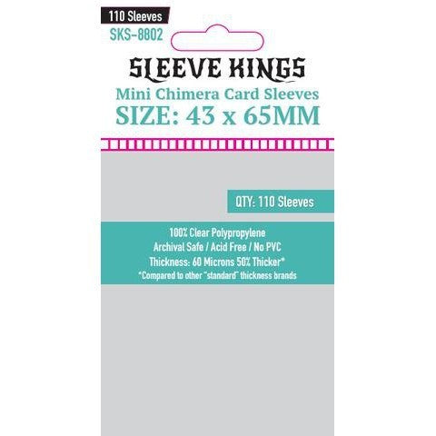 Sleeve Kings Card Sleeves - 60/100 microns thick - 55/110 per pack - board game card sleeves