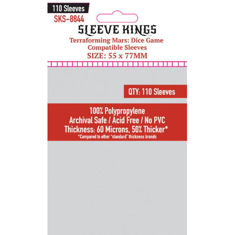 Sleeve Kings Card Sleeves - 60/100 microns thick - 55/110 per pack - board game card sleeves